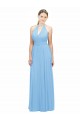 Cheap Keyhole Front Sheath Chiffon Bridesmaid Dress with Open Tie Back Canada