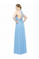Cheap Keyhole Front Sheath Chiffon Bridesmaid Dress with Open Tie Back Canada
