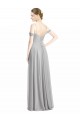 Cheap Off the Shoulder Long Chiffon Bridesmaid Dress with Ruched Bodice Canada