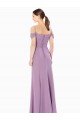 Cheap Draped Off the Shoulder Sweetheart Chiffon Bridesmaid Dress with Button Back Canada