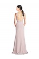 Cheap Long Slim Chiffon Bridesmaid Dress with Ruffled Waist and Keyhole Canada