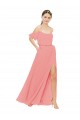 Cheap Draped Off the Shoulder Sleeves Chiffon Bridesmaid Dress Canada