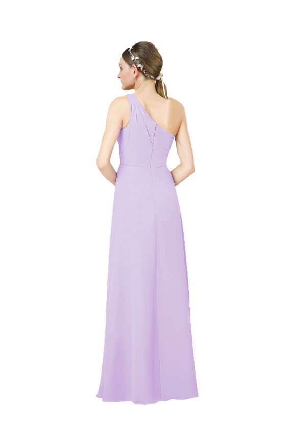 Cheap Grecian Inspired Simple One Shoulder Chiffon Formal Bridesmaid Dress with Ruching Canada