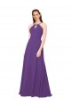 Cheap High Halter Chiffon Bridesmaid Dress with Keyhole Canada