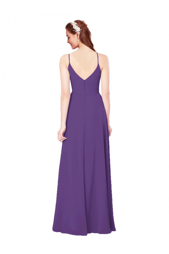 Cheap High Halter Chiffon Bridesmaid Dress with Keyhole Canada