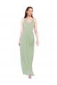 Cheap Feminine Chiffon Bridesmaid Dress with Ruching and V-Neckline Canada