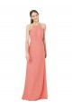 Cheap Modern Long Chiffon Bridesmaid Dress with Keyhole Back Canada