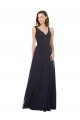 Cheap Elegant Chiffon Bridesmaid Dress with V-Neck Lace Bodice Canada