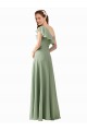 Cheap Chiffon Bridesmaids Dress with Ruffles Flutter Sleeves Canada
