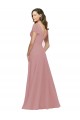 Cheap Flutter Sleeves Short Chiffon Bridesmaid Dress with Tie Belt Canada