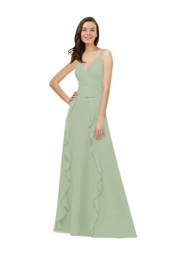 Cheap Chiffon Bridesmaid Dress with Ruffles and Draping Canada
