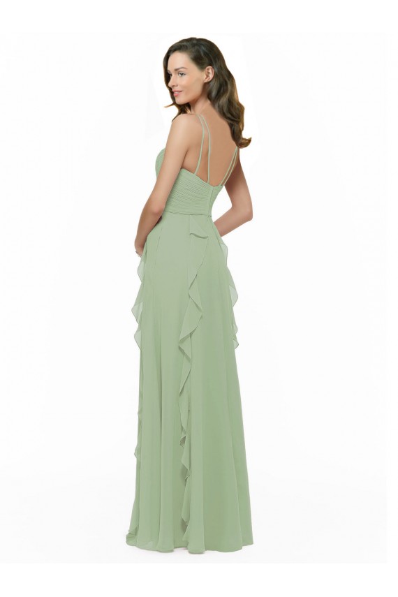 Cheap Chiffon Bridesmaid Dress with Ruffles and Draping Canada