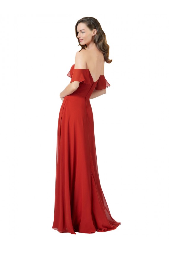 Cheap Chiffon A-Line Bridesmaid Dress with Ruched Bodice Canada
