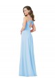 Cheap Long V-Neck Chiffon Bridesmaid Dress with Keyhole Back Canada