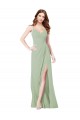 Cheap Floor Length Long Chiffon Bridesmaid Dress with Side Slit Canada