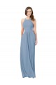 Cheap Chiffon Bridesmaid Dress with High Halter Neckline Canada