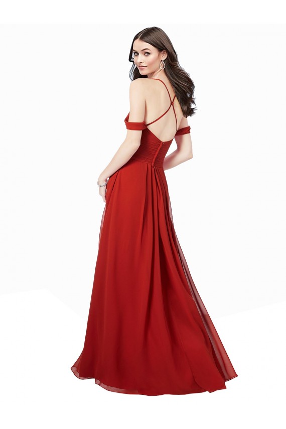 Cheap Cold Shoulder Chiffon Bridesmaid Dress Canada