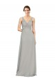 Cheap V-Neck Chiffon Bridesmaid Dress with Illusion Gathered Bodice Canada