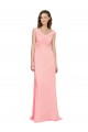 Cheap Luxe Chiffon Bridesmaid Dress with Shoulder Tip Gathered Bodice Canada