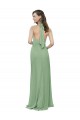 Cheap High Collar Halter Neck Chiffon Bridesmaid Dress with Long Back Tie Canada
