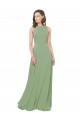 Cheap High Neck Chiffon Bridesmaids Dress with Low Cowl Back Canada