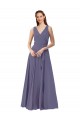 Cheap V-Neck Long Draped A-Line Chiffon Bridesmaid Dress Canada