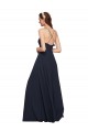 Cheap Long Chiffon Bridesmaid Dress with Criss Cross Straps and Ruffles Canada