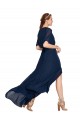 Cheap V-Neck Plush Chiffon Bridesmaid Dress with Flutter Sleeves Canada