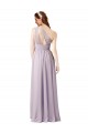 Cheap One Shoulder Chiffon Bridesmaid Dress with Front Keyhole and Shirred Bodice Canada