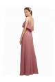 Cheap Draped Long Chiffon Bridesmaid Dress with Straps and Layers Canada
