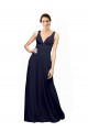 Cheap Open Back Long Chiffon Bridesmaid Dress with Plunging V-Neck Bodice Canada