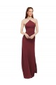 Cheap High Halter Neck Long Chiffon Bridesmaid Dress with Low Scoop Back Canada