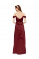 Cheap Grecian Inspired Draped Off the Shoulder Long Chiffon Bridesmaid Dress Canada