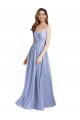 Cheap Ruched Criss Over Bodice Chiffon Bridesmaid Dress with Lace Open Back Canada