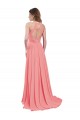 Cheap Draped A-Line Chiffon Bridesmaid Dress with Halter Keyhole Neckline Canada