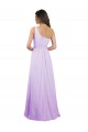Cheap Draped One Shoulder A-Line Long Chiffon Bridesmaid Dress Canada