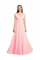 Cheap Chiffon A-Line Dress with Full Circle Skirt and Gathered Waistband Canada