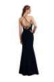 Cheap Fluted Long Chiffon Bridesmaid Dress with Halter Neckline and Keyhole Canada
