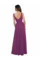 Cheap Long Chiffon A-Line Bridesmaid Dress with V-Neck Wrap Bodice Canada