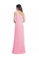 Cheap Single Shoulder Chiffon Bridesmaid Dress with Draped Bodice Canada