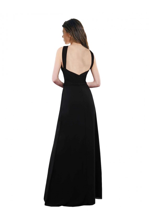 Cheap Chiffon A-Line Bridesmaid Dress with Criss Cross Halter Top Canada