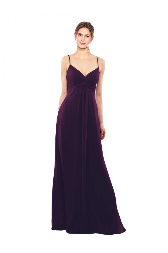 Cheap Floor Length A-Line Chiffon Bridesmaid Dress with Criss Cross Back Canada