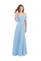 Cheap Cold Shoulde Chiffon Bridesmaid Dress with Wrap Bodice Canada