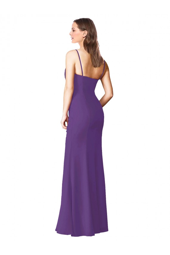 Cheap Strapless Chiffon Bridesmaid Dress with Pleated Wrap Bodice and Side Slit Canada