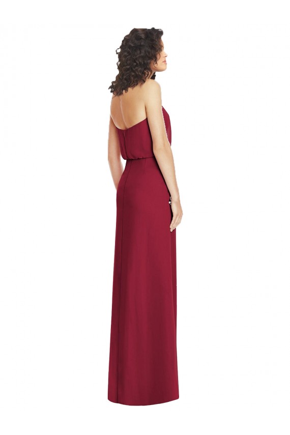 Cheap Full Length Lux Chiffon Blouson Bodice Bridesmaid Dress Canada