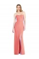 Cheap Strapless Chiffon Trumpet Bridesmaid Dress with Front Slit Canada