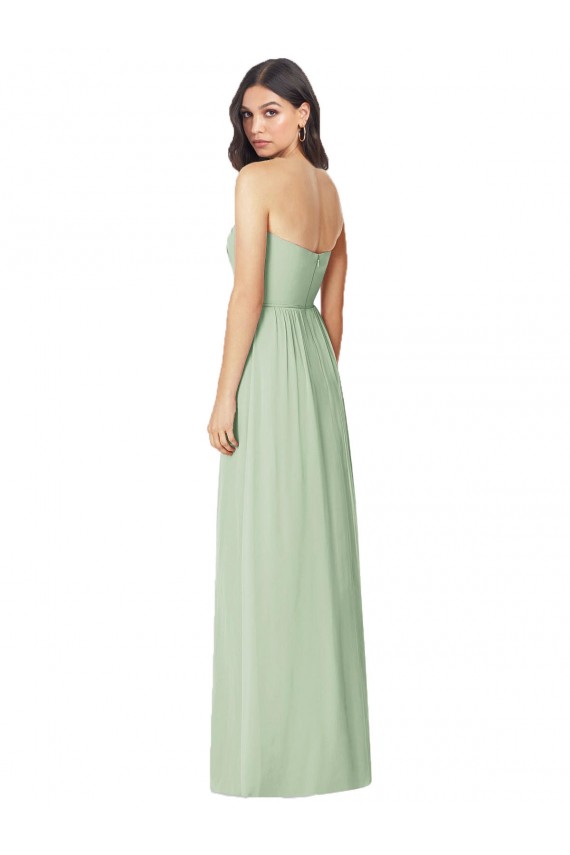 Cheap Strapless Sweetheart All-Over Shirring Chiffon Bridesmaid Dress Canada