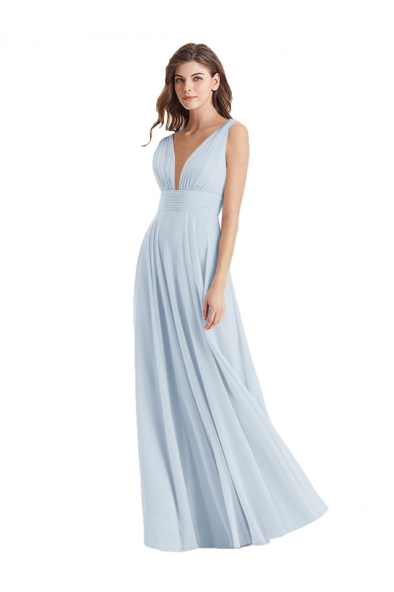 Cheap Plunge Deep V-Neckline Low Back Chiffon Bridesmaid Ress Canada