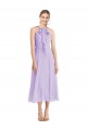 Cheap Midi Length Halter Plunging V-Back Chiffon Bridesmaid Dress / Cocktail Dress Canada