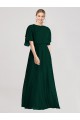 Cheap Full-Length Flutter Sleeves Plunging V Back Chiffon Bridesmaid Dress Canada
